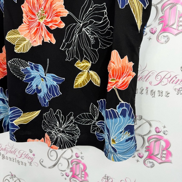 Jules & Leopold top Black Tank Top with Multicolor Floral Design flowers - Picture 3 of 6